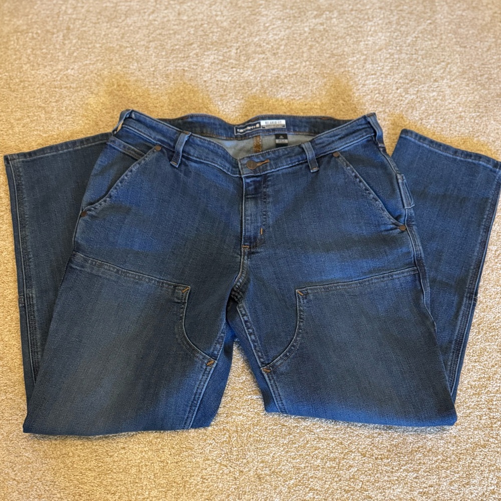 Carhartt Women’s Rugged Flex Relaxed Fit Double Front Jeans Size 12 Short NWT - Picture 9 of 12